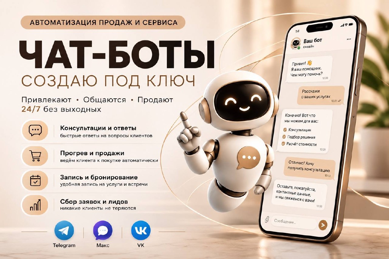 Наталья, разработка чат-ботов и сайтов под любую нишу